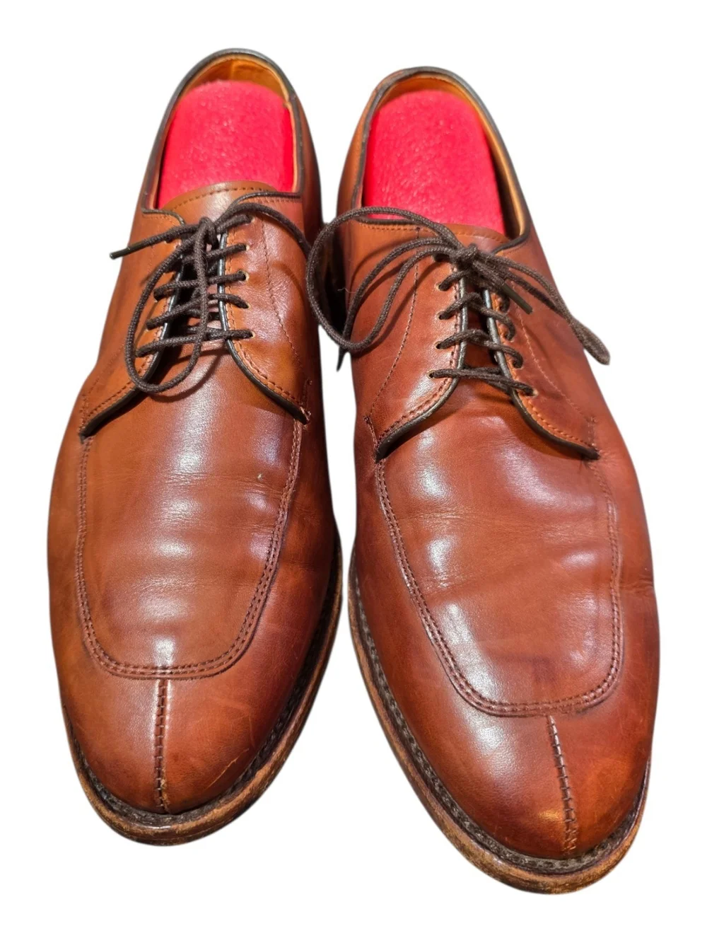 Allen Edmonds Delray Split Toe Derby Chili Leather 8.5 3E Wide Dress Shoes USA